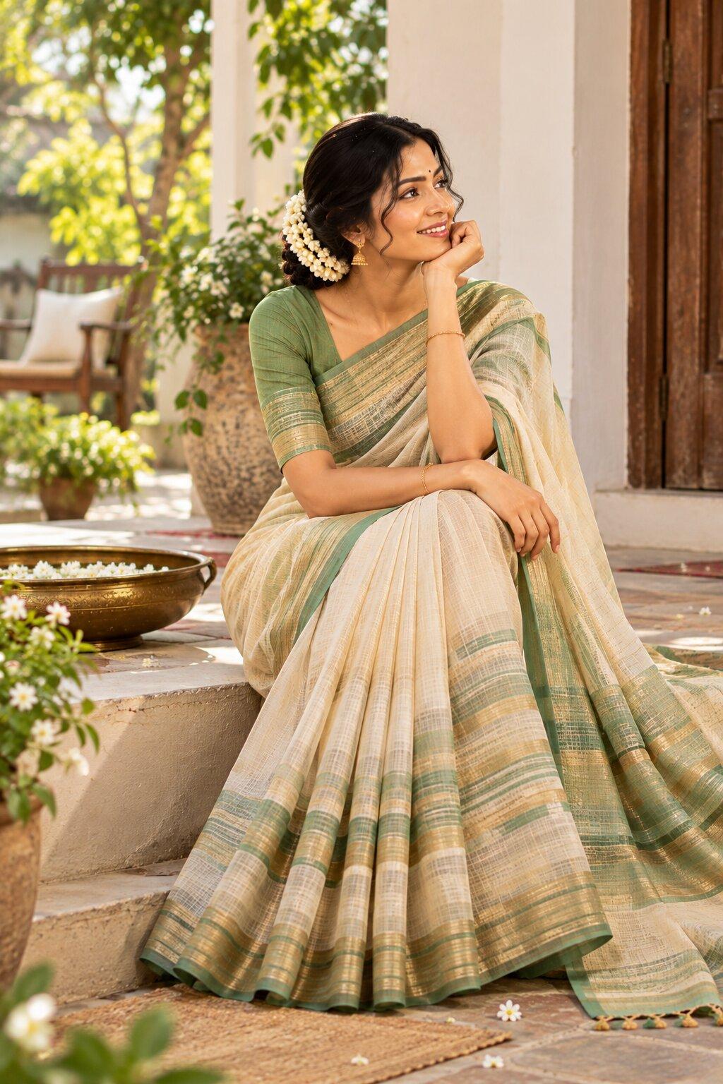 Mercerized Cotton Saree